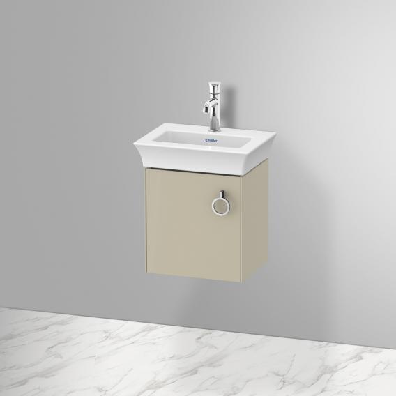 Тумба подвесная левая DURAVIT White Tulip WT4250LH4H4 298 мм х 384 мм, с одним выдвижным ящиком, с ручкой, скандинавский белый глянцевый
