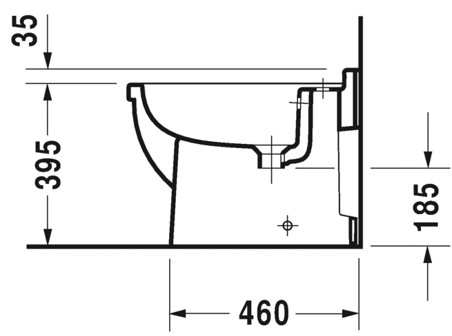 Напольное биде Duravit Starck 3 2230100000 с переливом, с креплением, белое