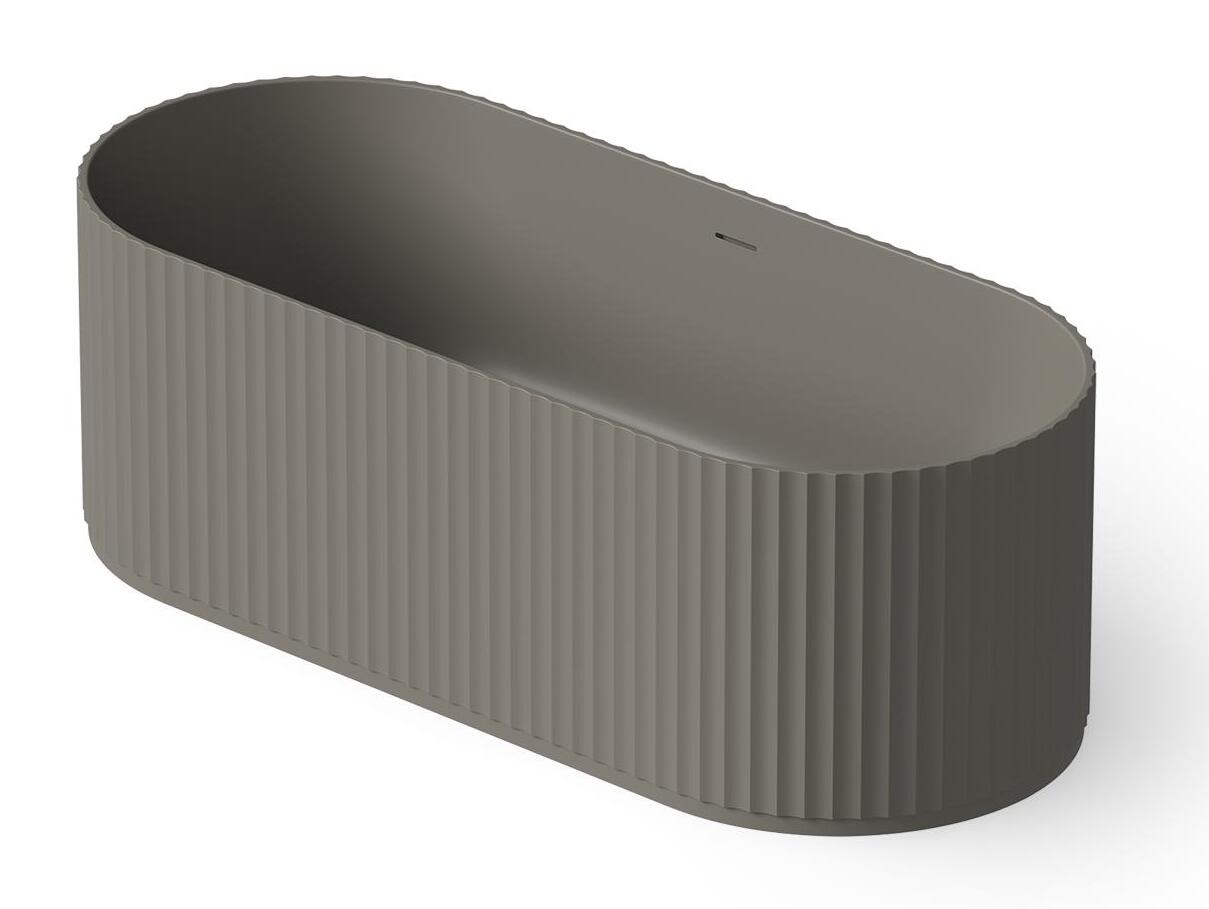Ванна овальная отдельностоящая из композита DEA DESIGN STRIPES DD8803 1700 3, размер  1700 мм х 720 мм х 560 мм, с сифоном и донным клапаном, цвет Grey №3