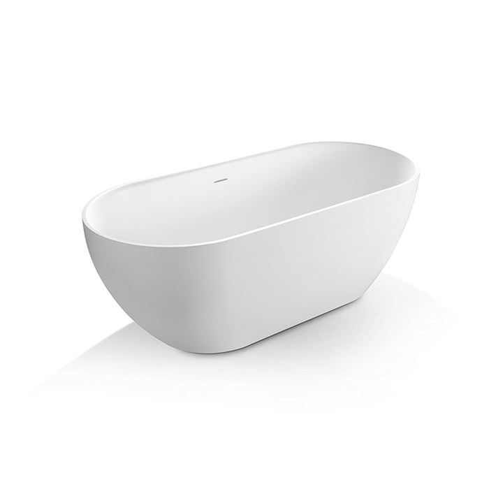Ванна отдельностоящая TREESSE CLIVIA V446BO 750 мм х 1600 мм, из композита Solid Surface, белый матовый