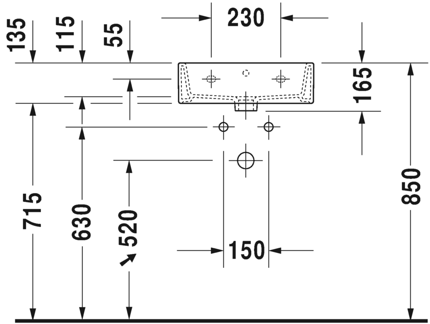 Раковина подвесная Duravit Vero Air 0724450000 45х35см