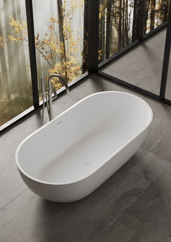 Ванна овальная отдельностоящая из полимера DEA DESIGN SHADOW DD8619 1650 R6 1650 мм х 820 мм х 520 мм, с сифоном и донным клапаном, цвет  Classic Green R6