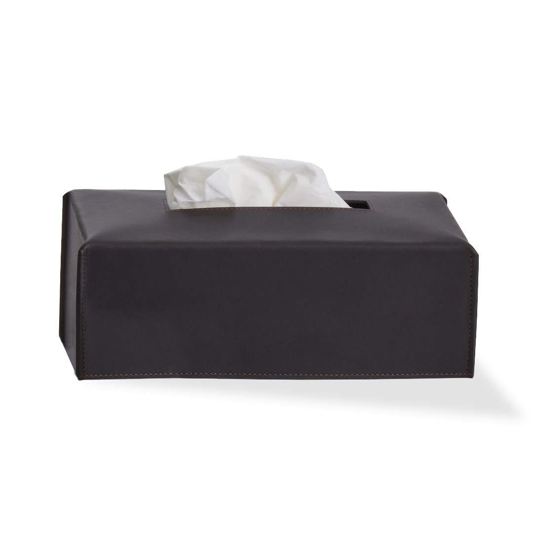 Контейнер для салфеток  DECOR WALTHER  NAPPA KB  0938090   9 x 24 x 12.5 см, натуральная кожа NAPPA, цвет: черно-коричневый Black Brown