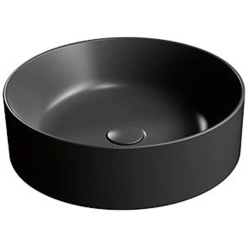 Раковина накладная круглая GSI KUBE X 942726 450 мм х 450 мм, без отверстия под смеситель, Чёрный матовый Ardesia