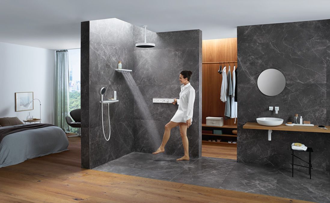 Термостат для душа Hansgrohe RainSelect 15381700 3 потребителя белый матовый