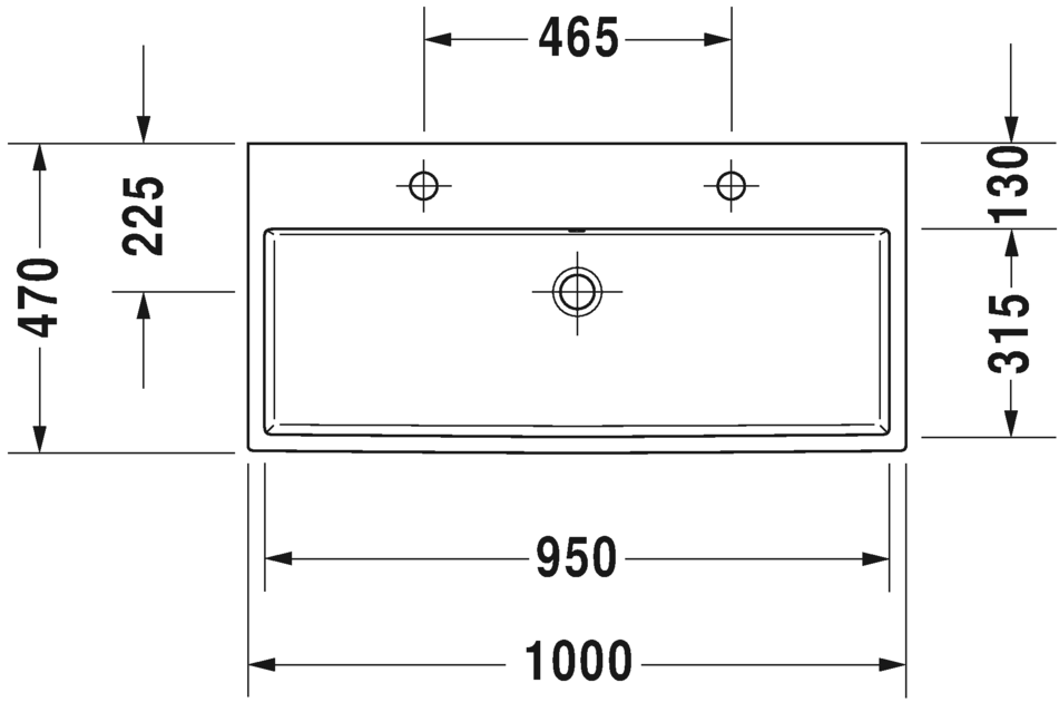 Раковина подвесная Duravit Vero Air 2350100000 100х47см