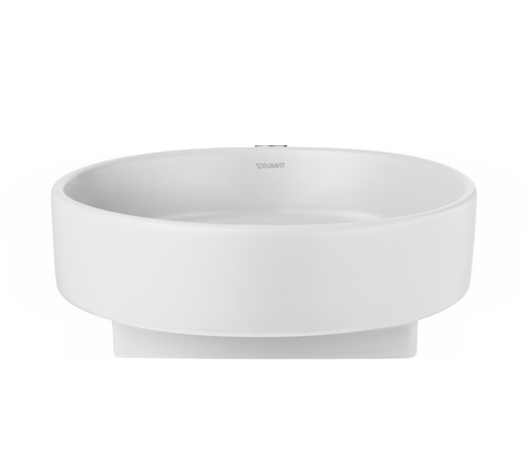 Раковина накладная DURAVIT Balcoon 240945AC79 450 мм, с покрытием DuraShield, без отверстия под смеситель, без перелива, с донным клапаном, цвет Белый сатин матовый