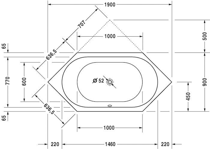 Акриловая встраиваемая ванна Duravit D-Code 700138000000000 1900 х 900