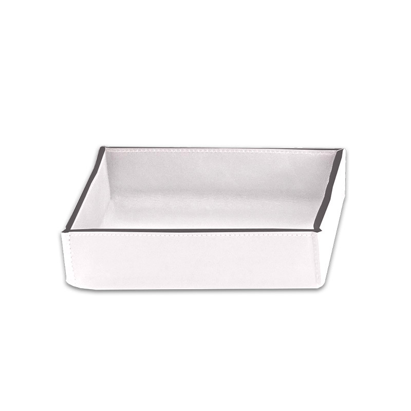 Лоток для мелочей  DECOR WALTHER  NAPPA TAB S   0938350   5,5 X 17 X 17 см,  натуральная кожа Nappa, цвет белоснежный Snow White