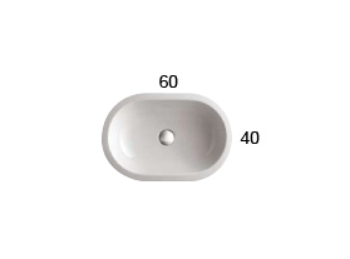 Раковина накладная GLOBO FORTY3 SC012BI 600 мм х 400 мм х 180 мм, без плоскости под смеситель, без перелива, цвет белый глянцевый