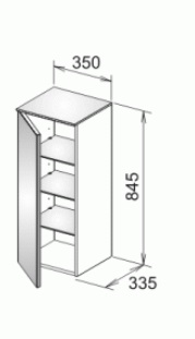 Средний шкаф Keuco Royal Reflex 34020 140001 корпус матовый лак/фасад стекло трюфель