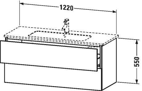 Тумба подвесная под раковину Duravit L-Cube LC624307979 орех натуральный