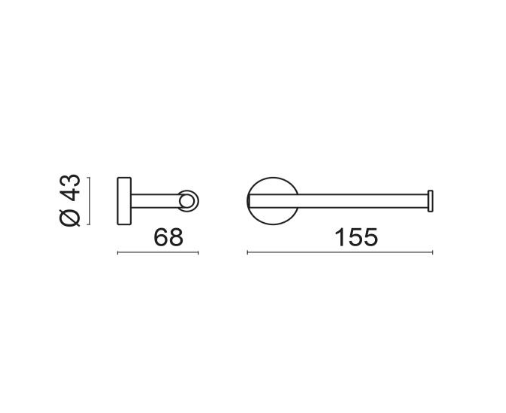 Открытый держатель туалетной бумаги из стали AISI304 BOSSINI Inox Line V50405.075 цвет Матовая нержавеющая сталь
