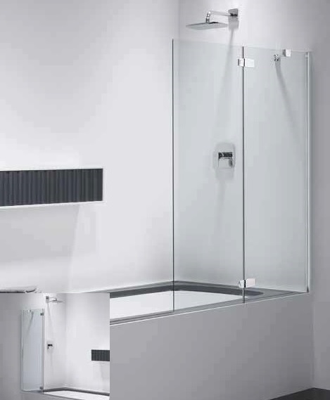 Шторка на ванну складная PROVEX COMBI CK-1 1003 CK 05 SC R, размер 1200 х 1400 мм, с неподвижным сегментом, профиль блестящий алюминий, матовое стекло, правая
